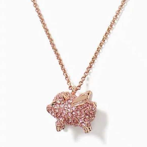 kate spade Jewelry - KATE SPADE Pave Pig Pendant Necklace